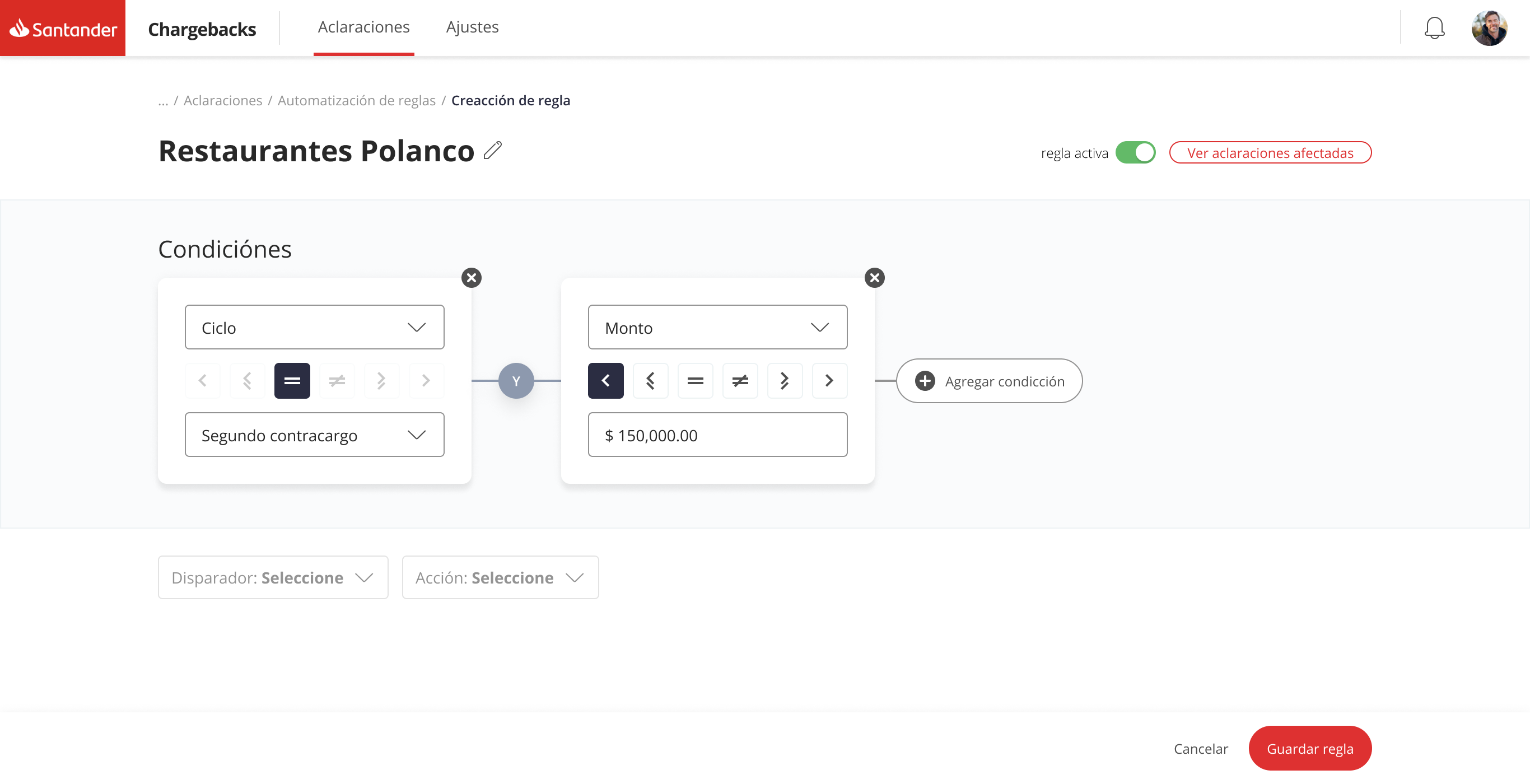 Automation rule editor